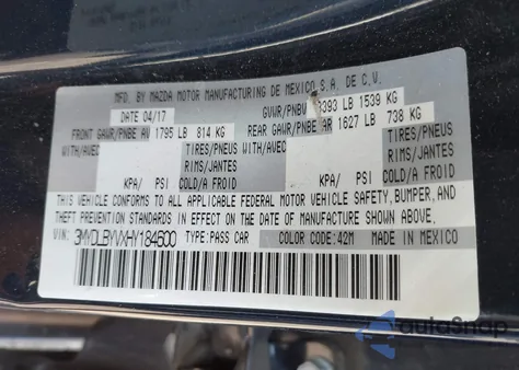 2017 Toyota Yaris Ia z USA, uszkodzony, nr VIN 3MYDLBYVXHY184600